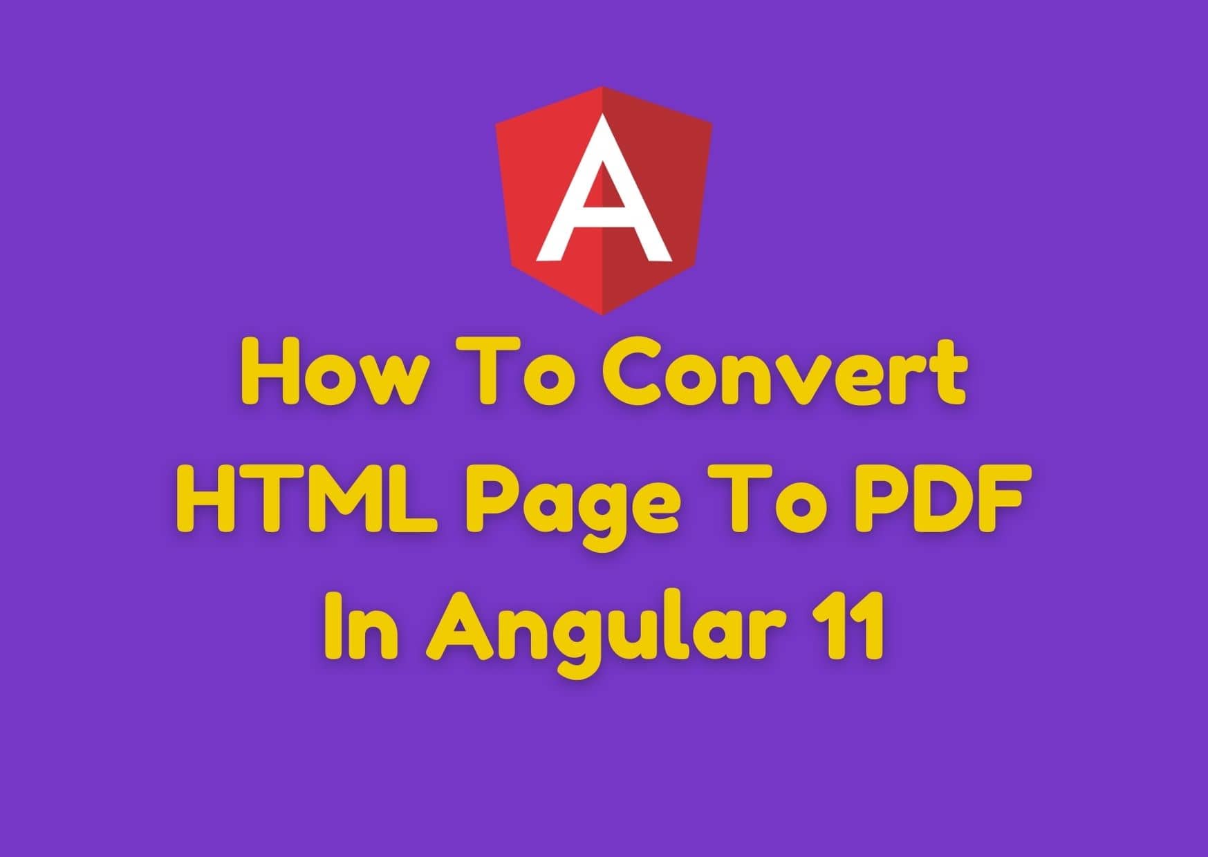 How To Convert HTML Page To PDF In Angular 11?